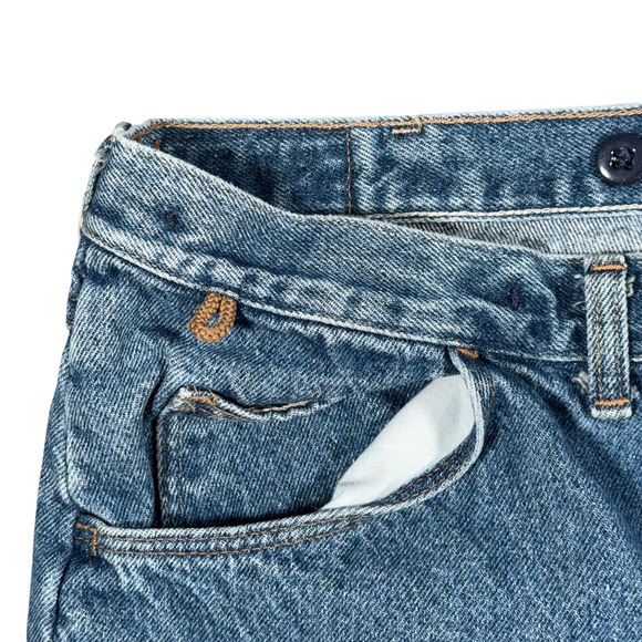 Vintage Wrangler Jeans Mens 39x30 Blue Rugged Wear Canvas Double Knee USA 90s - Picture 6 of 11